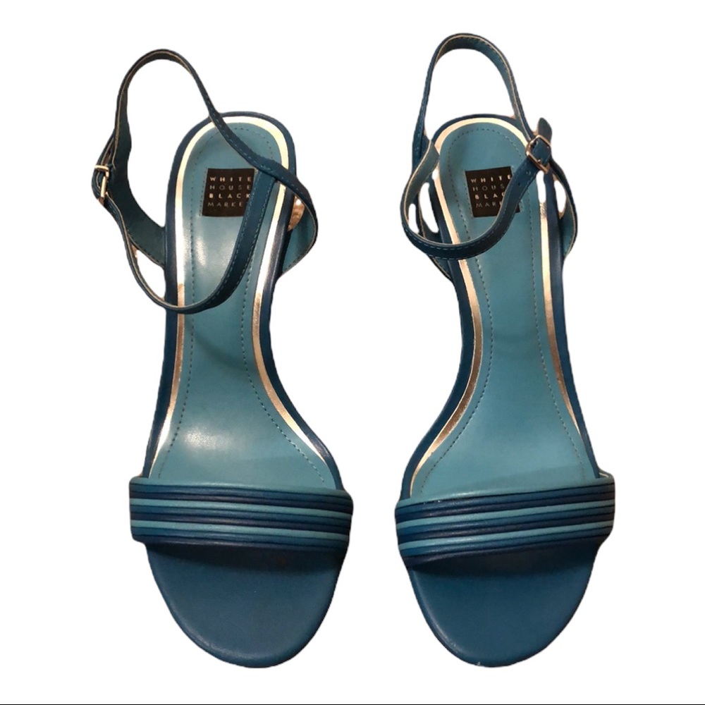 WHBM blue strappy heels size 8.5